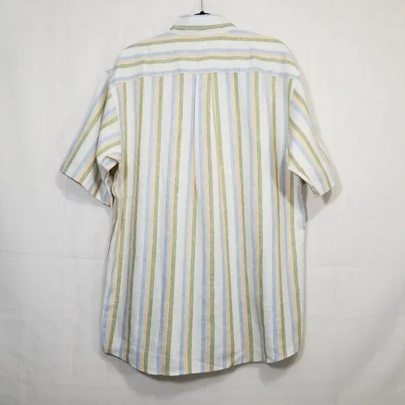 Jos A Bank Travelers Collection 100% linen striped - Picture 2 of 8